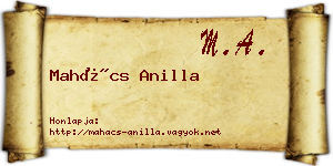 Mahács Anilla névjegykártya